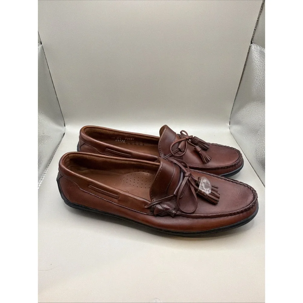 New Allen Edmonds Cassell‎ Men's Tassel Driving Loafers 10 D Chili Leather